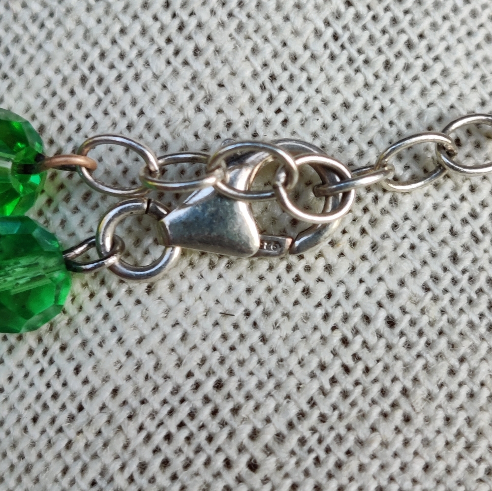 Sterling silver turquoise and crystal necklace - Picture 6 of 8